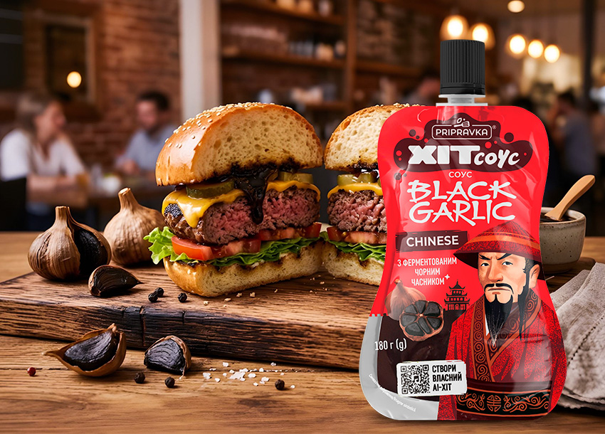 БУРГЕР ІЗ СОУСОМ BLACK GARLIC