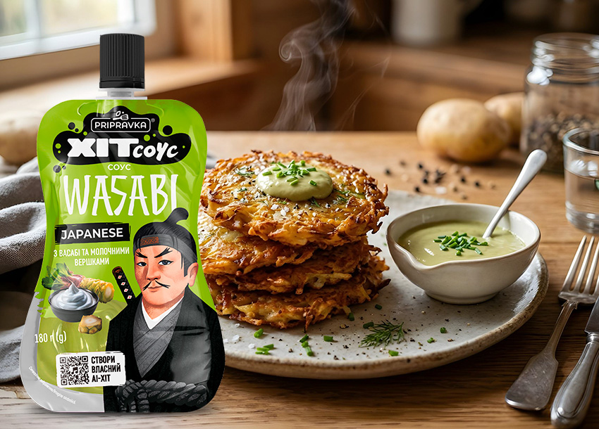 КАРТОПЛЯНІ ДЕРУНИ З СОУСОМ WASABI
